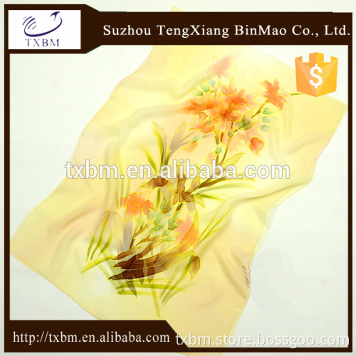 Customize digital printed chiffion scarf 100% silk scarves NO MOQ